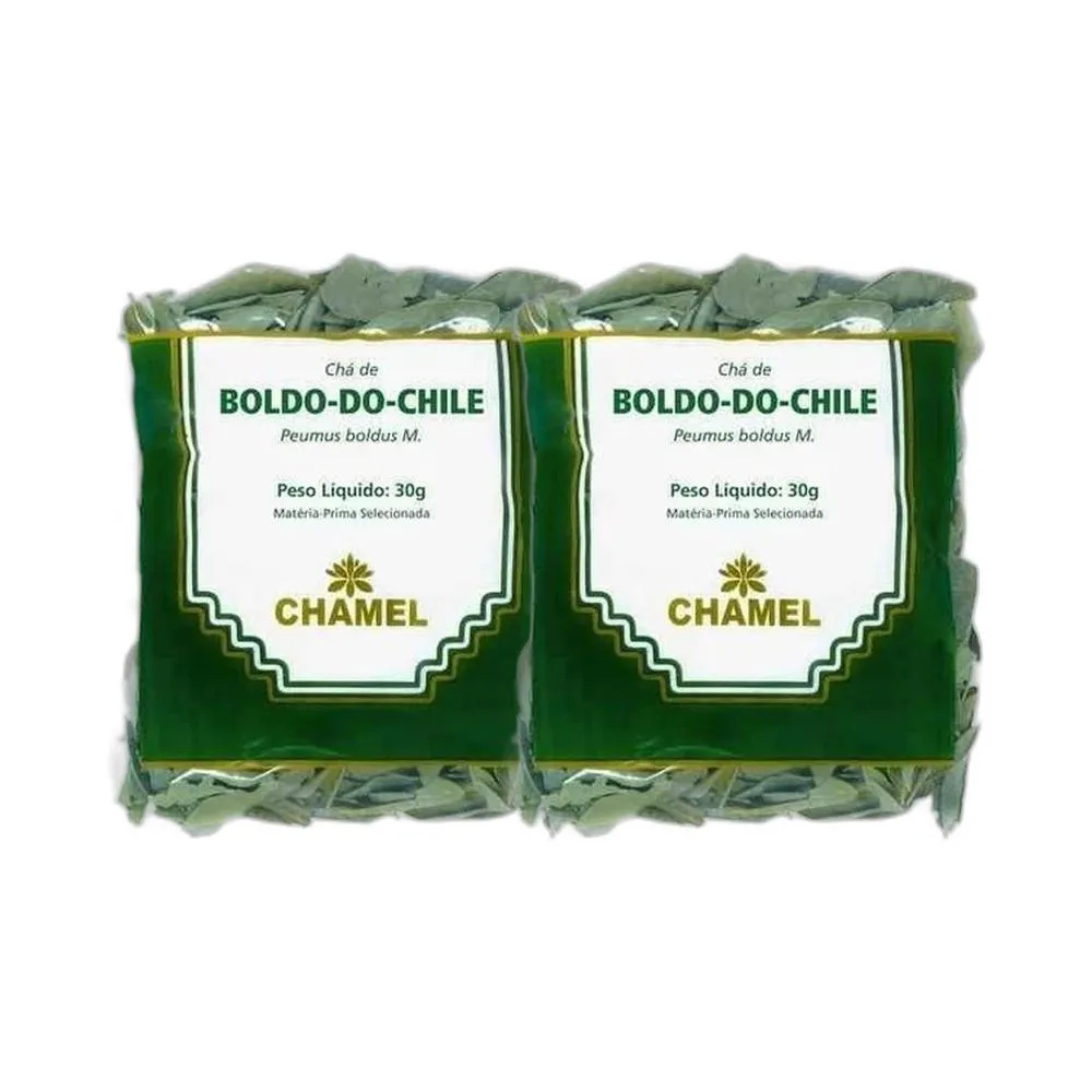 Kit 2X Chá Pacote Boldo Do Chile Folhas 30G - Chamel