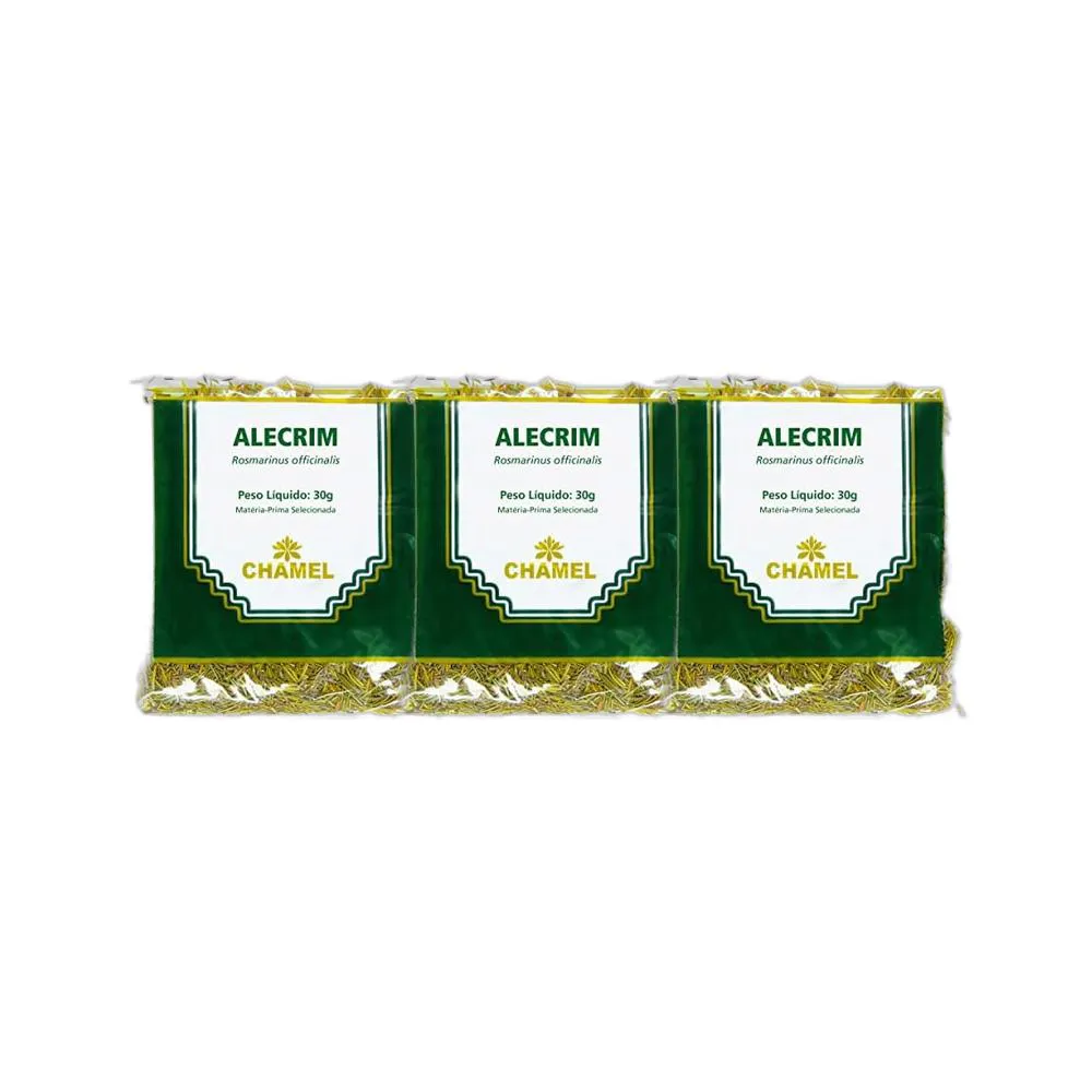 Kit 3X Chá Pacote Alecrim Folhas 30G - Chamel
