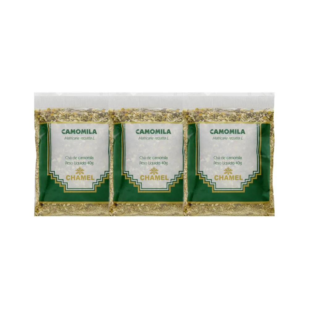 Kit 3X Chá Pacote Camomila Flores 40G - Chamel