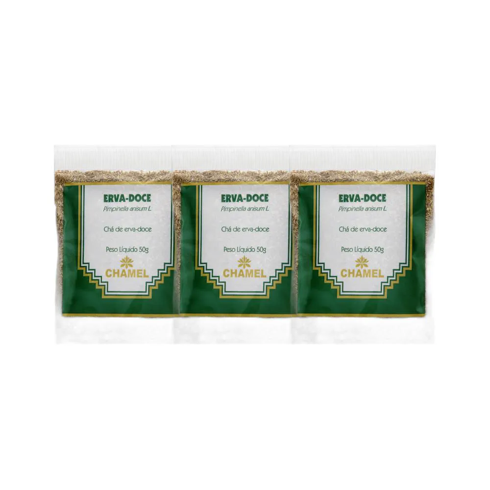 Kit 3X Chá Pacote Erva Doce 50G - Chamel