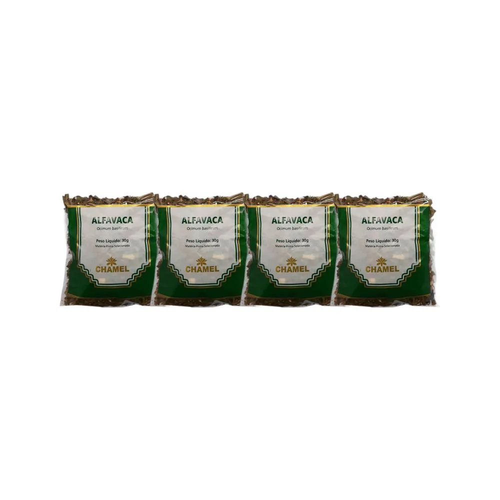 Kit 4X Chá Pacote Alfavaca Mista 30G - Chamel