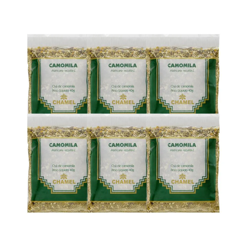 Kit 6X Chá Pacote Camomila Flores 40G - Chamel