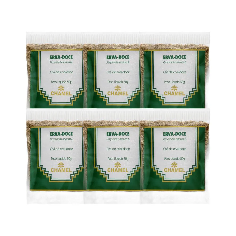 Kit 6X Chá Pacote Erva Doce 50G - Chamel