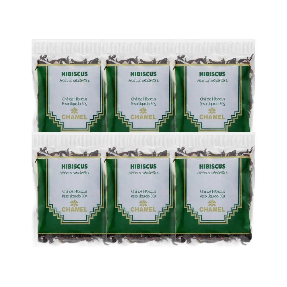 Kit 6X Chá Pacote Hibiscus 30G - Chamel