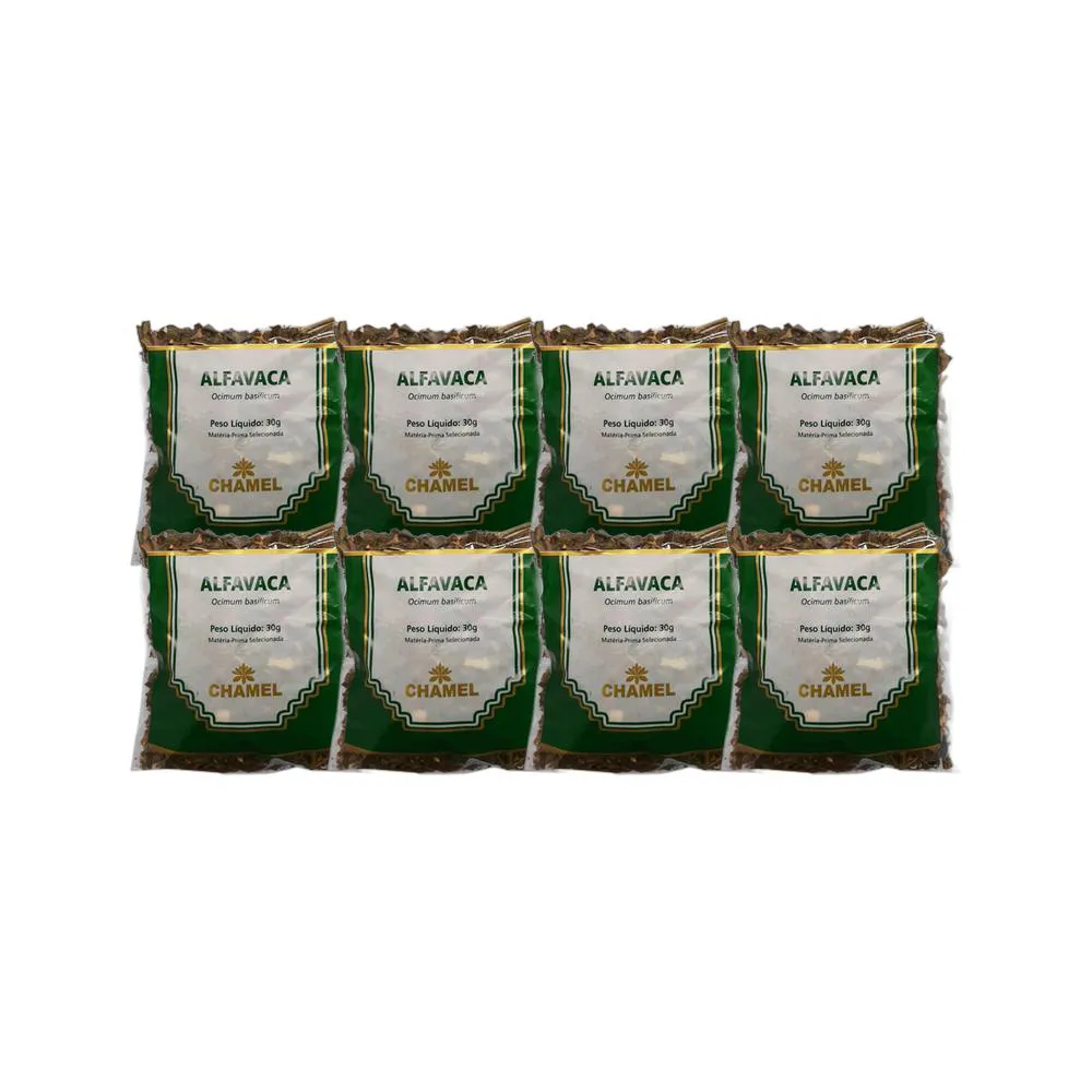 Kit 8X Chá Pacote Alfavaca Mista 30G - Chamel