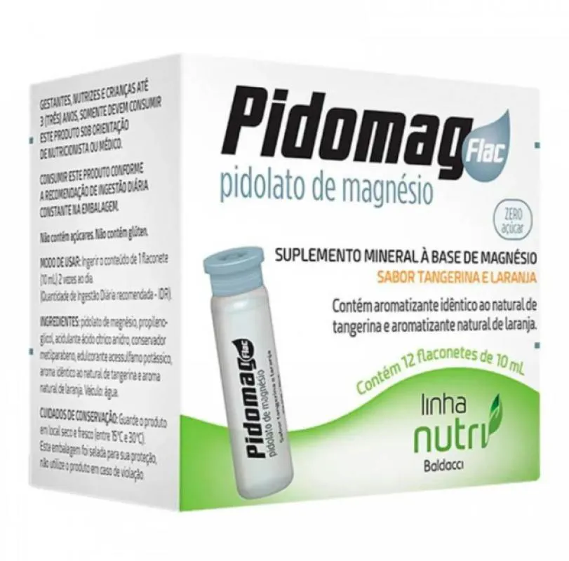 Pidomag Pidolato de Magnésio 12 Flaconetes