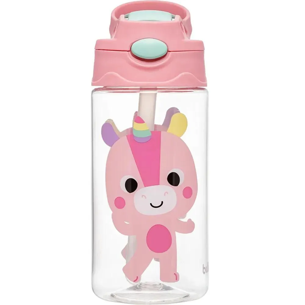 Garrafinha Tritan Canudo Zoo Unicórnio 450Ml Buba
