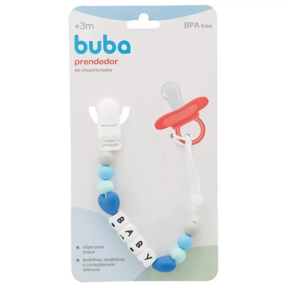 Prendedor De Chupetas Baby Azul Buba