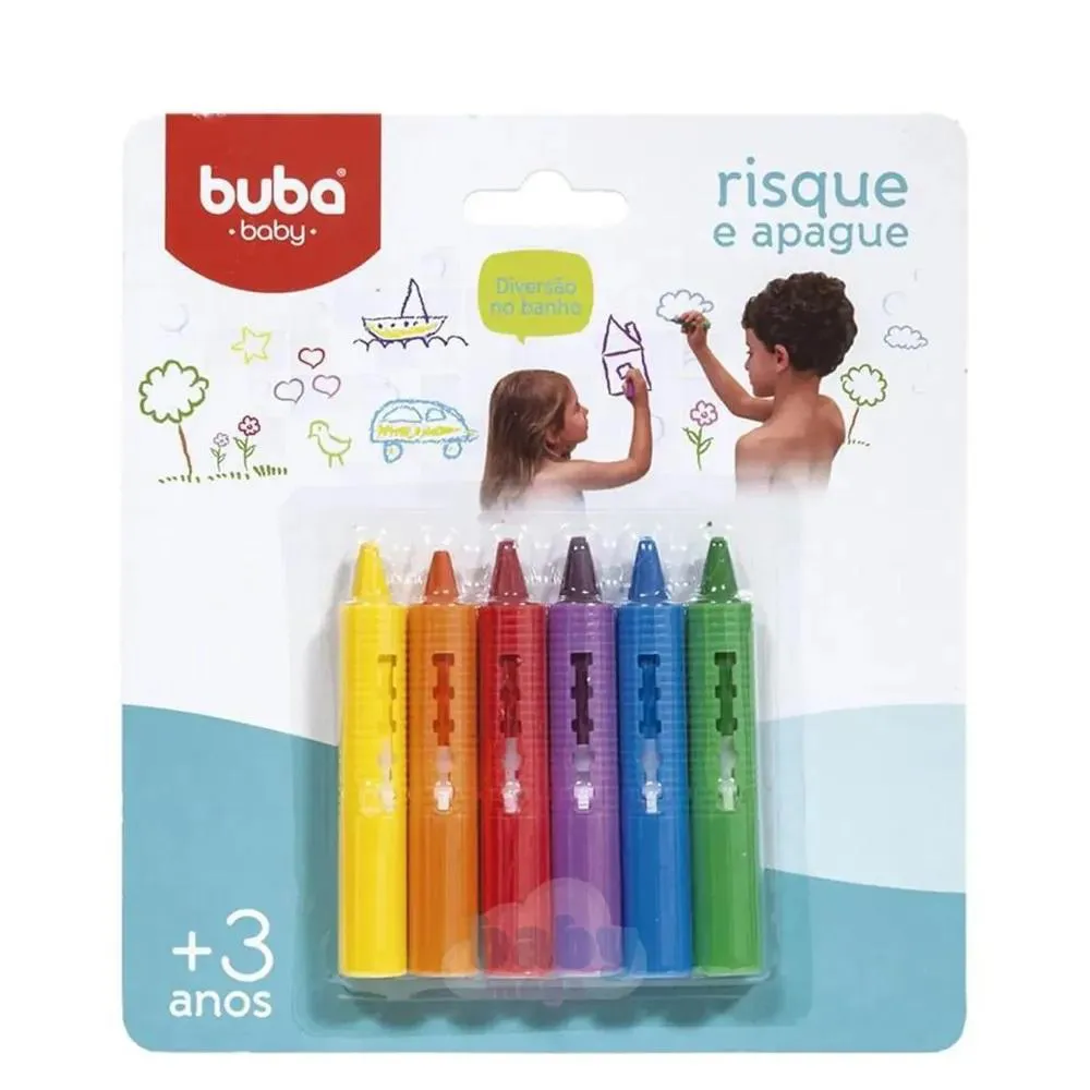 Giz De Banho Risque E Apague 6 Cores Buba