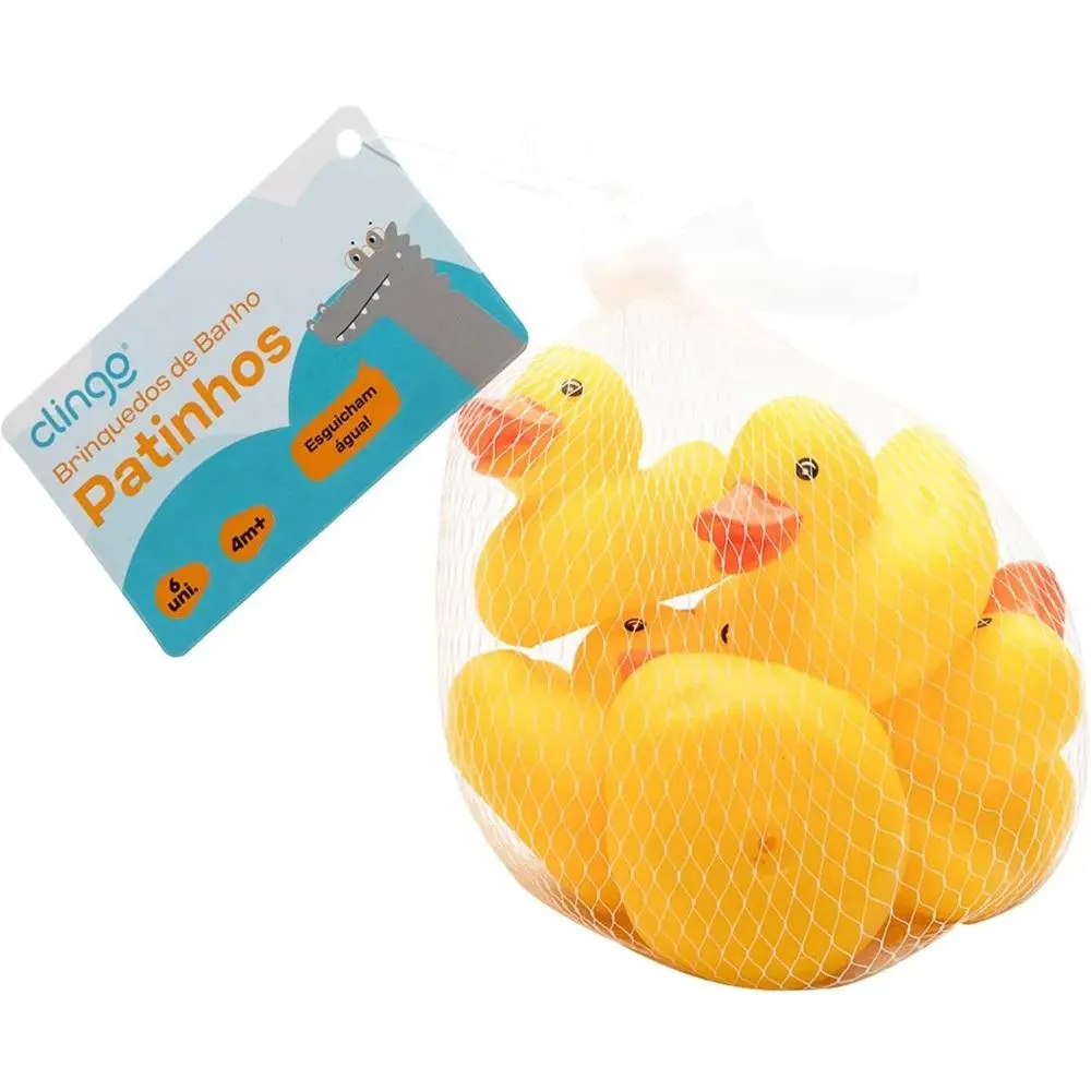 Brinquedos De Banho Patinhos Amarelos +4M 6Und Clingo