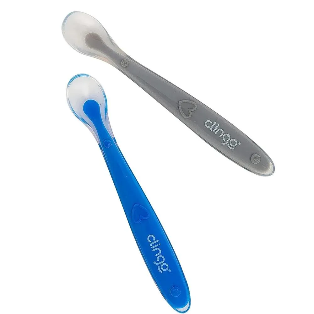 Colheres De Silicone Premium +6M Azul 2Und Clingo