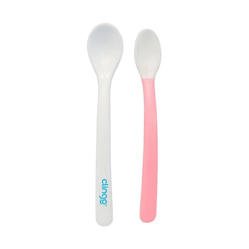 Colheres Infantis 2 Pontas Rosa C/2 Clingo