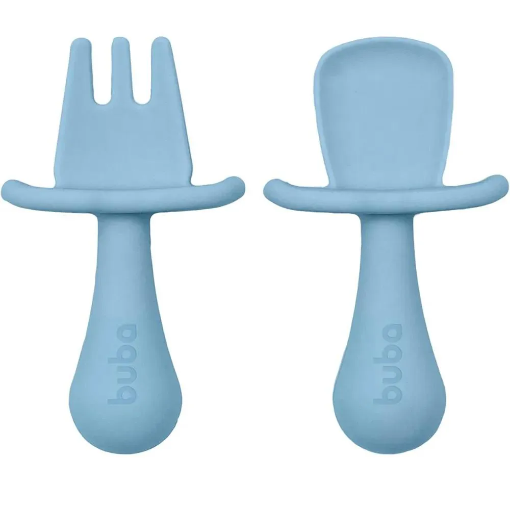 Kit Talheres Silicone Azul +6M Buba