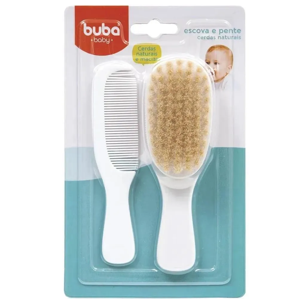 Escova e Pente Cerdas Naturais Buba