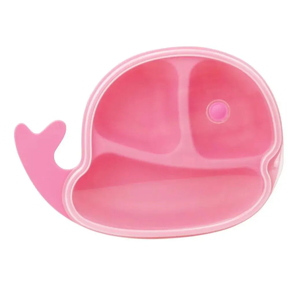 Prato Baleia com Tampa Rosa Clingo