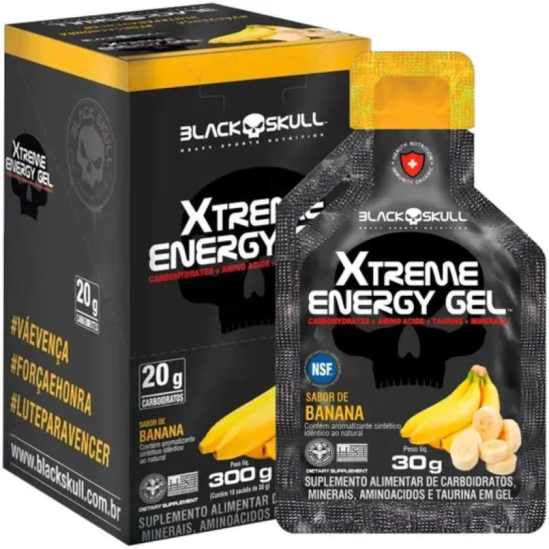 Xtreme Energy Gel Carbup Banana 10un Black Skull