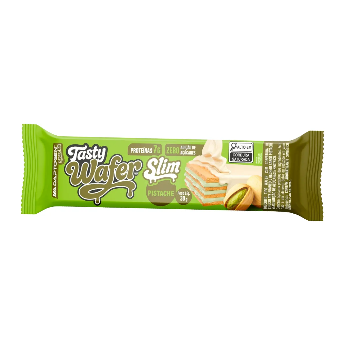 Barra de Proteína Adaptogen Tasty Wafer Slim Pistache 30g