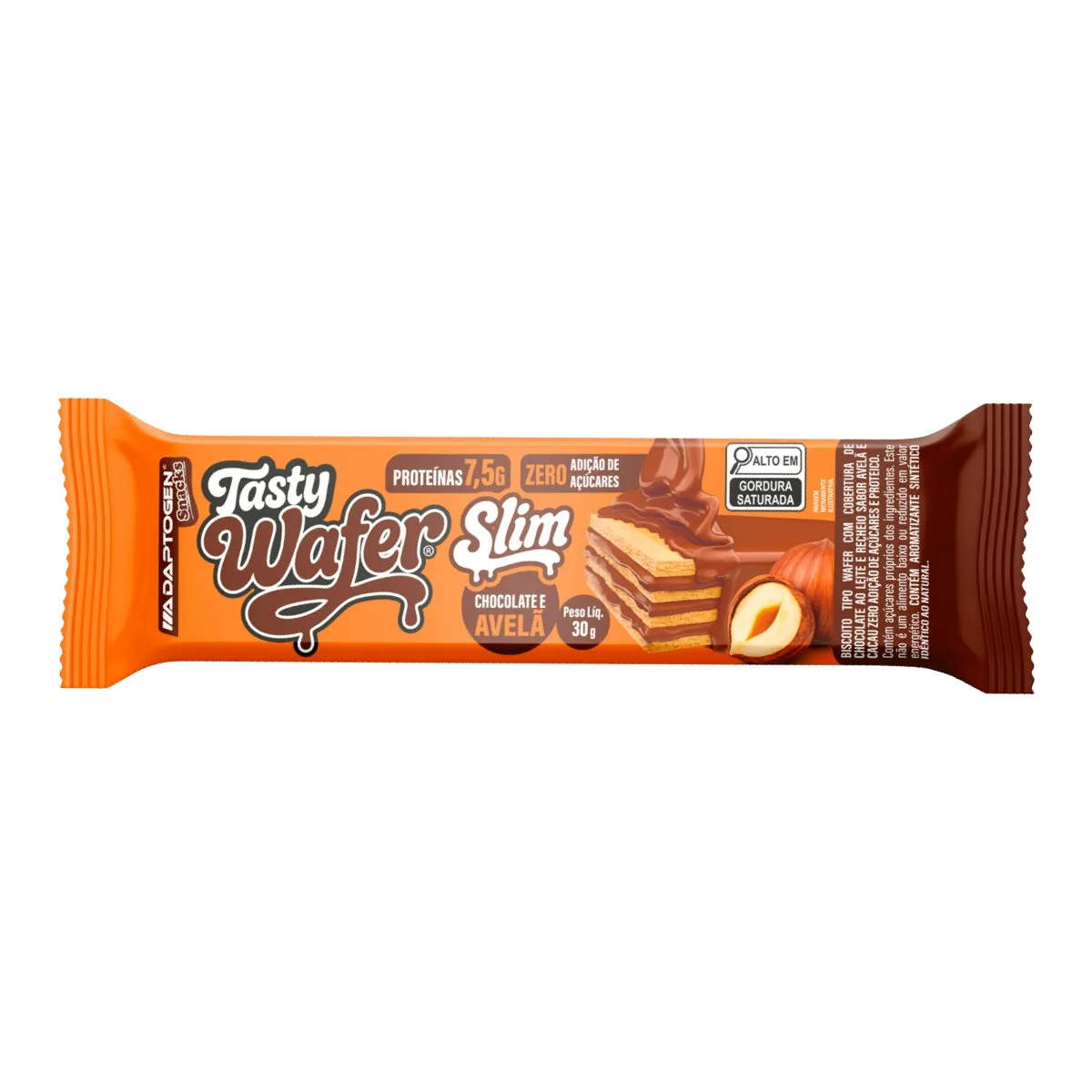 Barra de Proteína Adaptogen Tasty Wafer Slim Chocolate e Avelã 30g