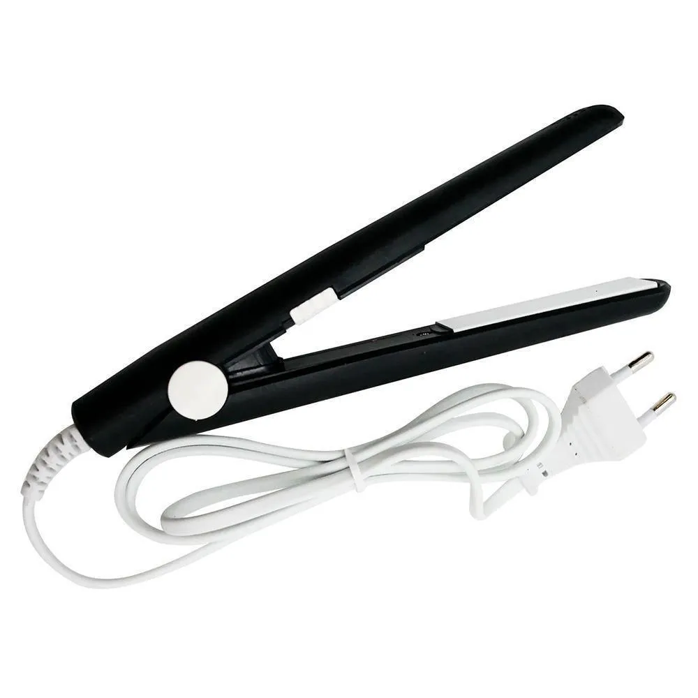 Mini Chapinha Portátil Prancha Alisadora de Preto Bivolt