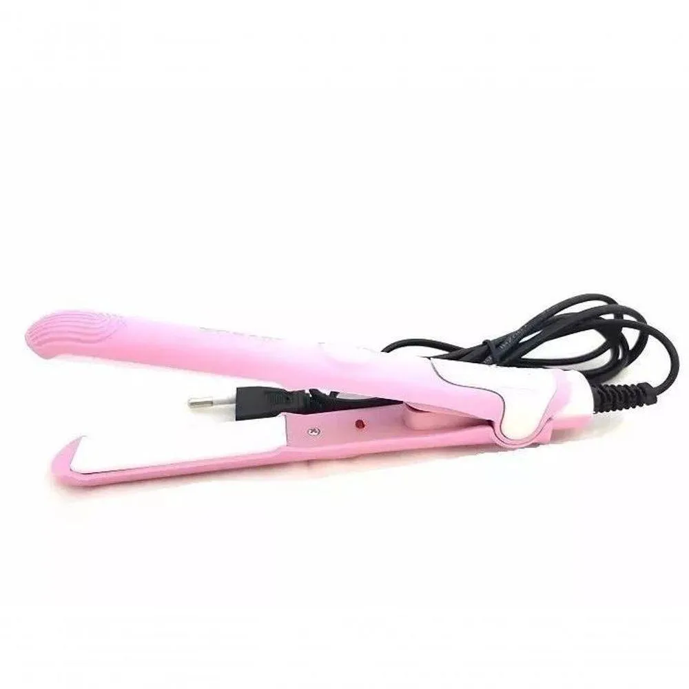 Mini Chapinha Prancha Cabelo Alisamento 17Cm Bivolt Rosa