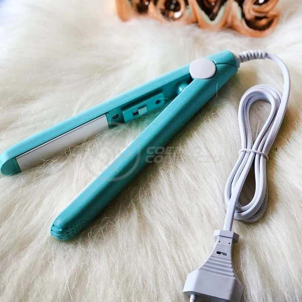 Mini Chapinha Prancha Portátil 17Cm Bivolt Profissional Azul