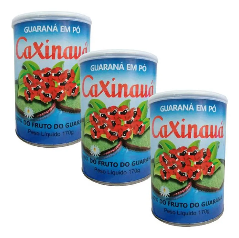 Kit 3Un Guaraná em Pó Natural 170G