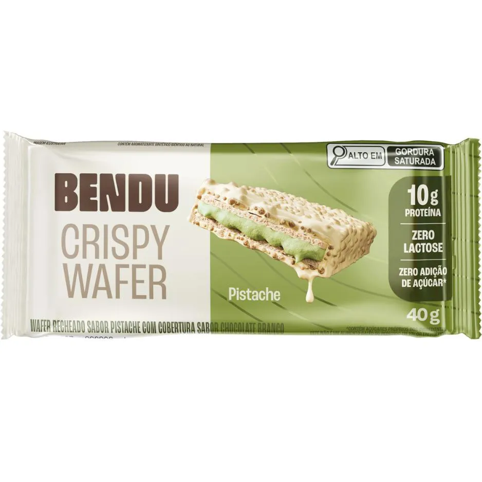 Bendu Crispy Wafer 40G - Pistache - Zero Lactose