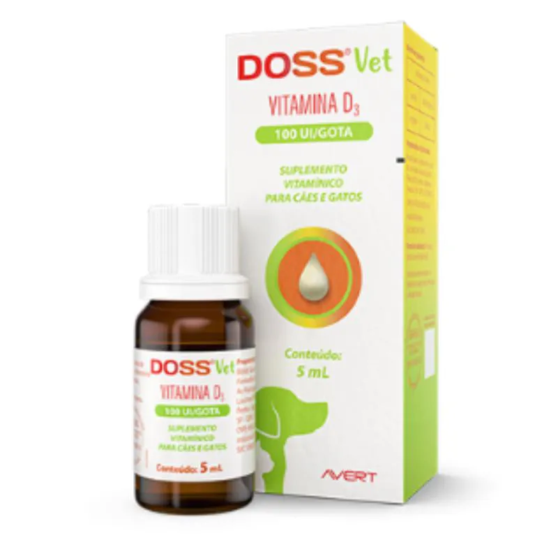Suplemento Alimentar Doss Vet Vitamina D 5Ml para Cães e Gatos