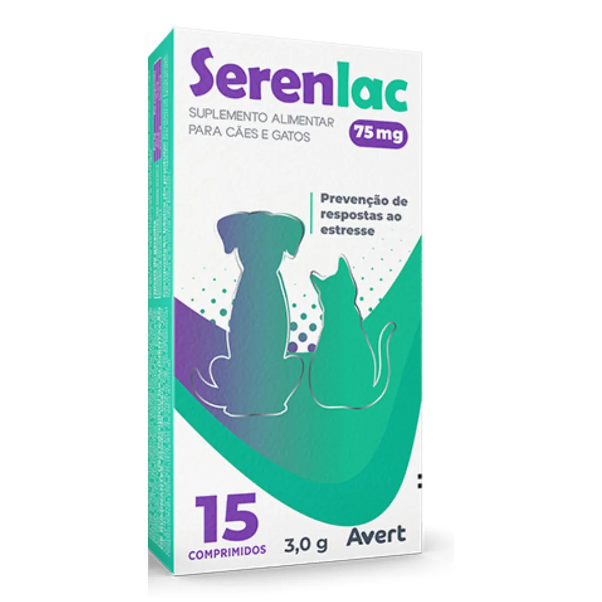Suplemento Alimentar Serenlac 75Mg para Cães e Gatos 15 Comprimidos