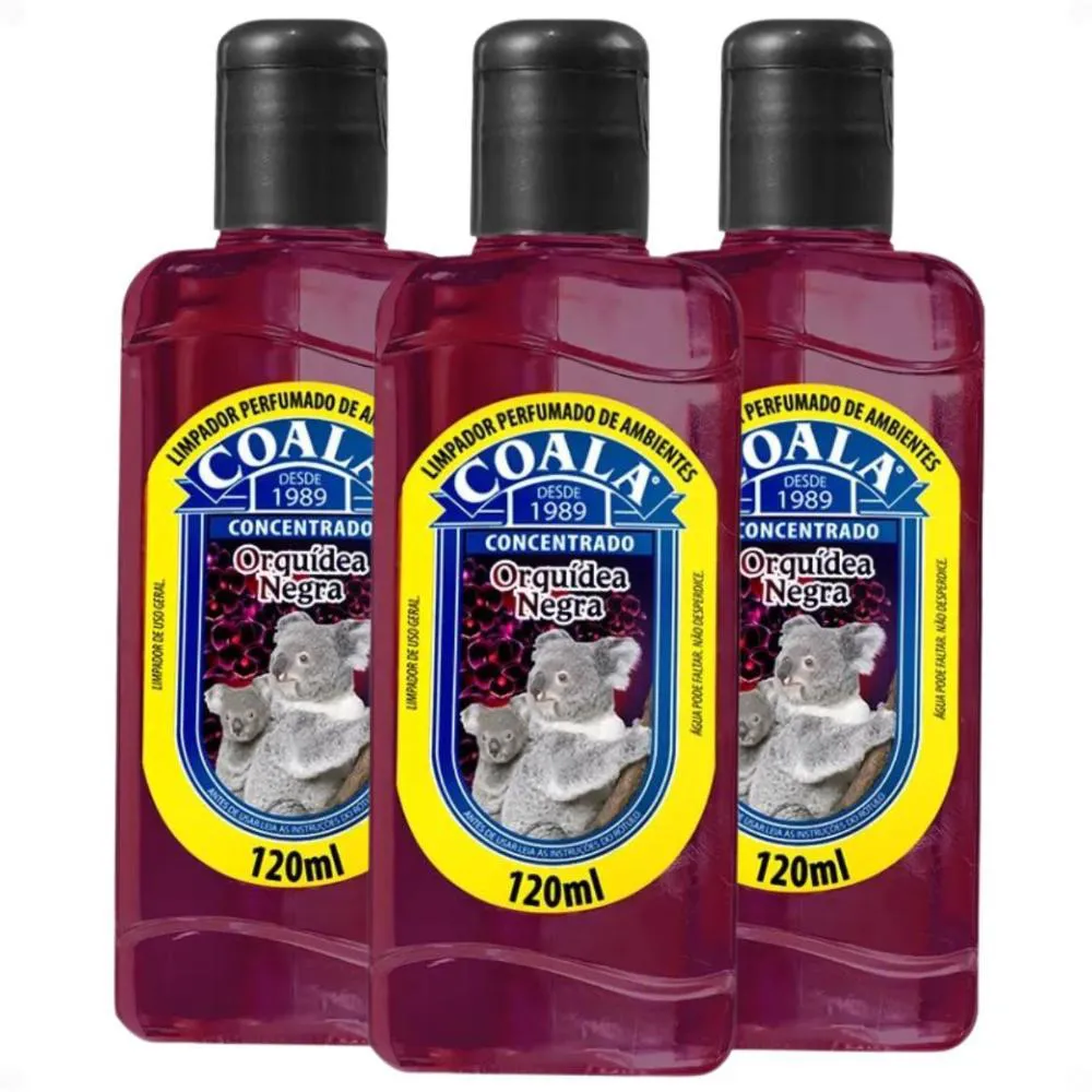 Kit Coala: 3 Limpadores Perfumados Orquídea Negra 120ml