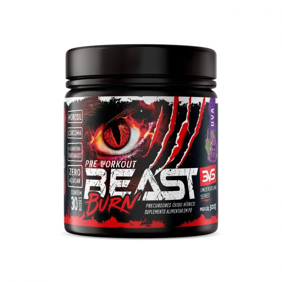 Beast Burn Pre Workout (300g) - Sabor: Maçã Verde