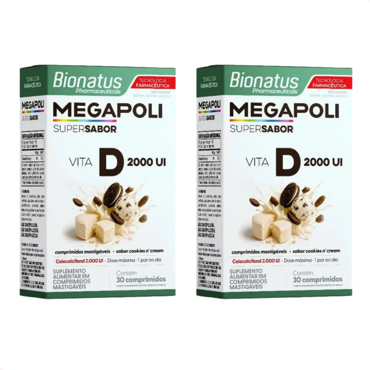 Kit 2 - Vitamina D3 2000Ui Megapoli 30 comprimidos Bionatus