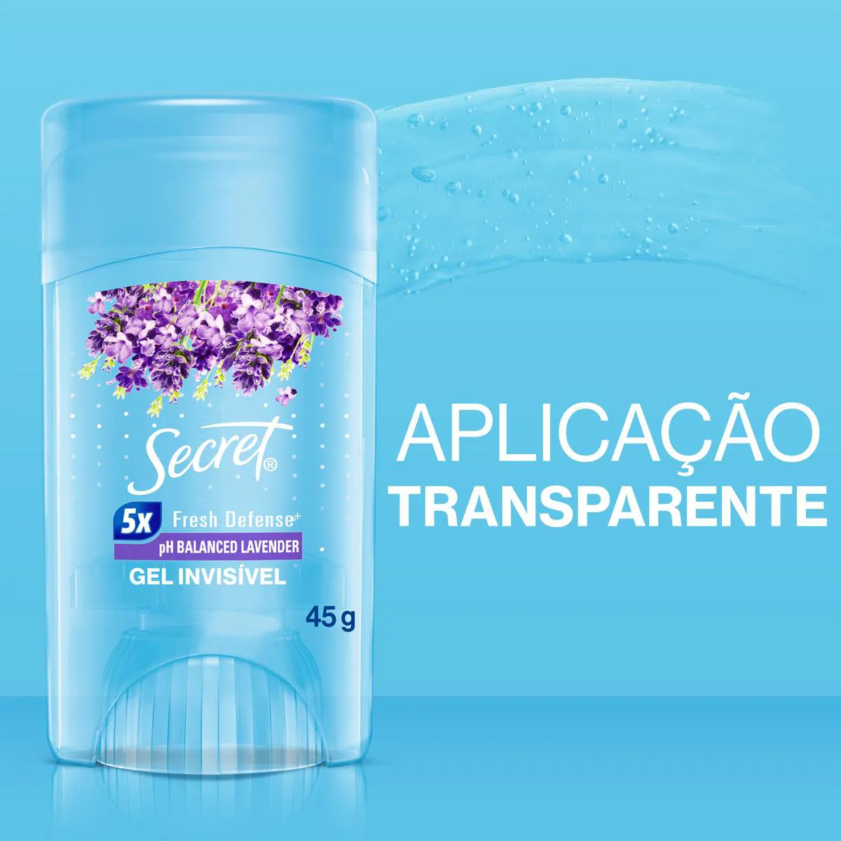 Desodorante Twist Stick em Gel Secret pH Balanceado Lavander 48h 45g