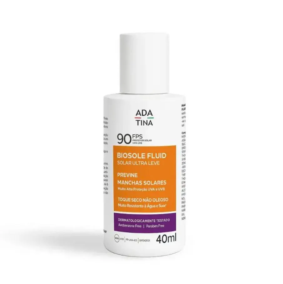 Protetor Solar Ada Tina Biosole Fluid Ultraleve Fps90 com 40Ml