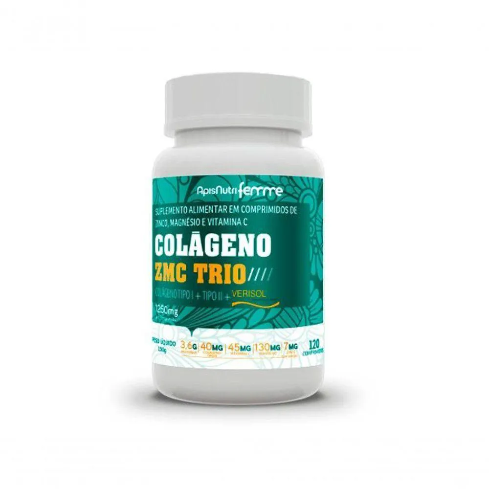 Colágeno Zmc Trio Verisol + Tipo I + Tipo Ii 1250Mg 120 Caps