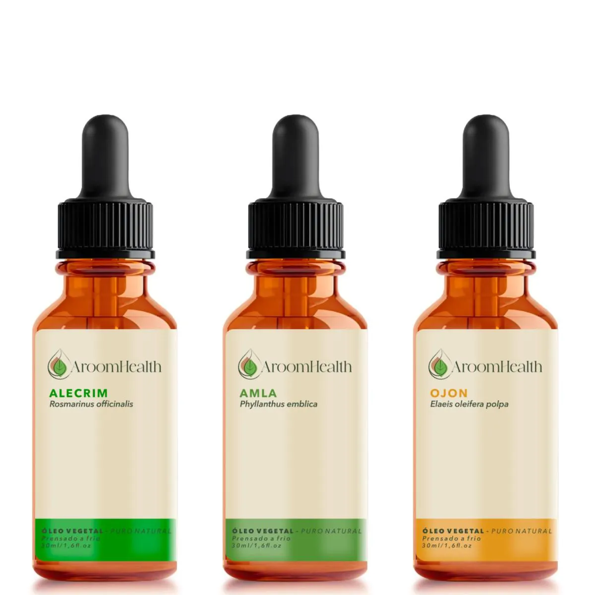 Kit Óleos Vegetais de Alecrim, Amla , Ojon P Olpa/batana -30 Ml Cada