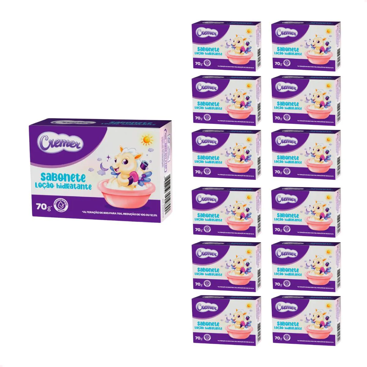 Kit com 12 - Sabonete Cremer Loção Hidratante C/ 70G Testado