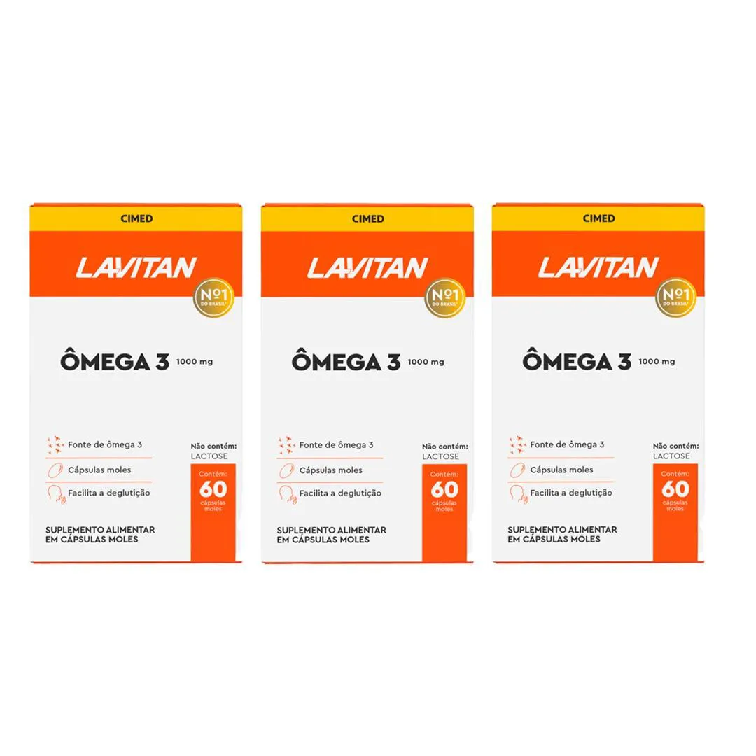 Kit 3 Lavitan Ômega 3 1000Mg - 60 Caps - Cimed
