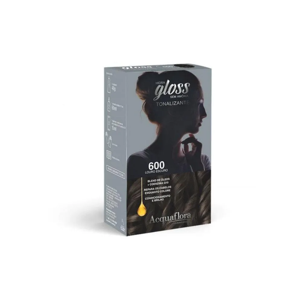 Tintura Tonalizante Acquaflora Kit Hidra Gloss 600 Louro Escuro