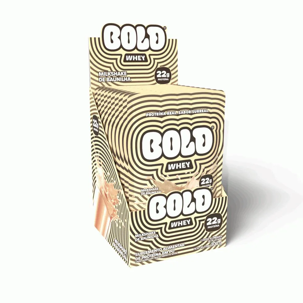 Bold Whey Display (10 Unid de 30G) - Sabor: Milkshake de Baunilha