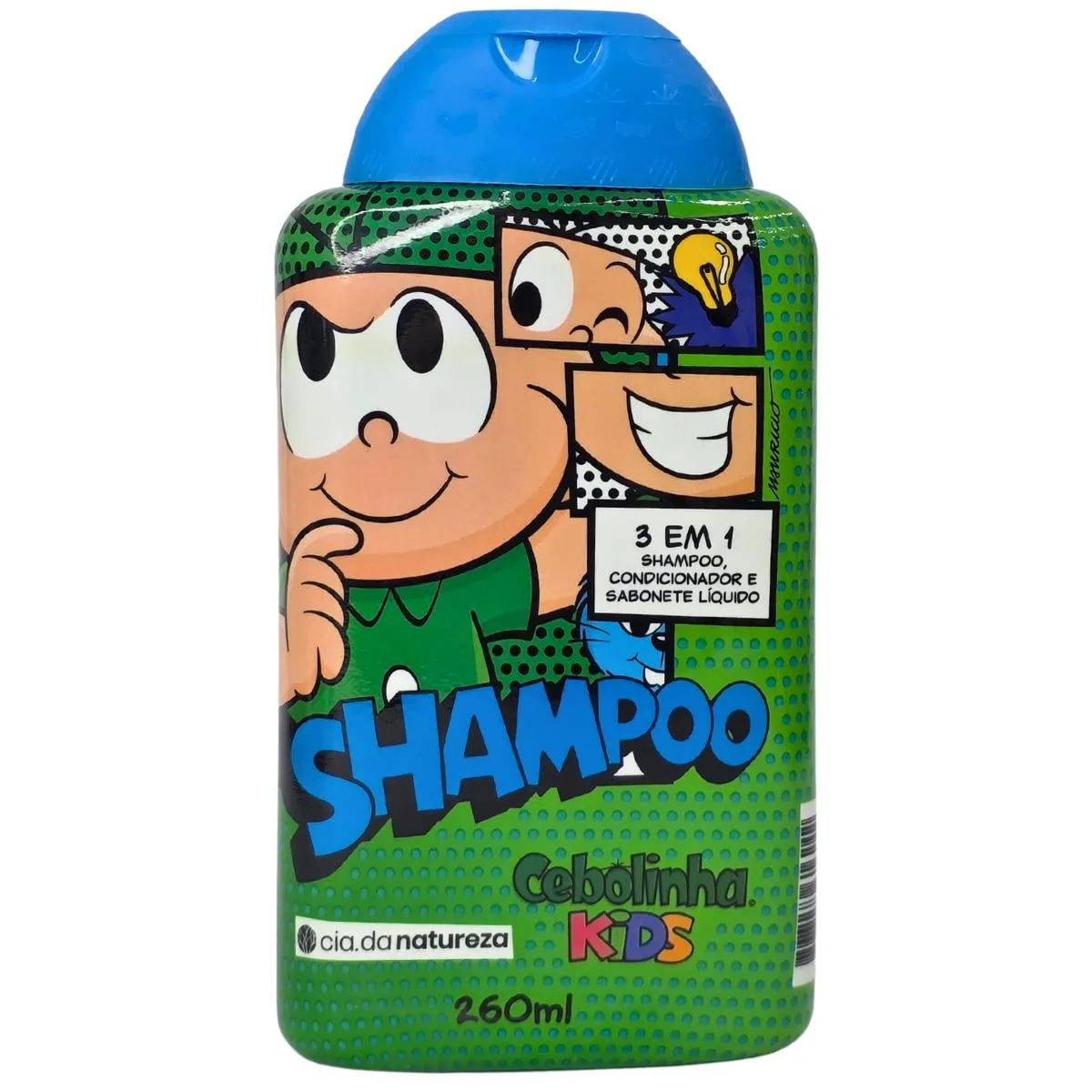 Shampoo 3 em 1 Extrato de Kiwi e Maçã Cebolinha Kids Cia. da Natureza 260Ml