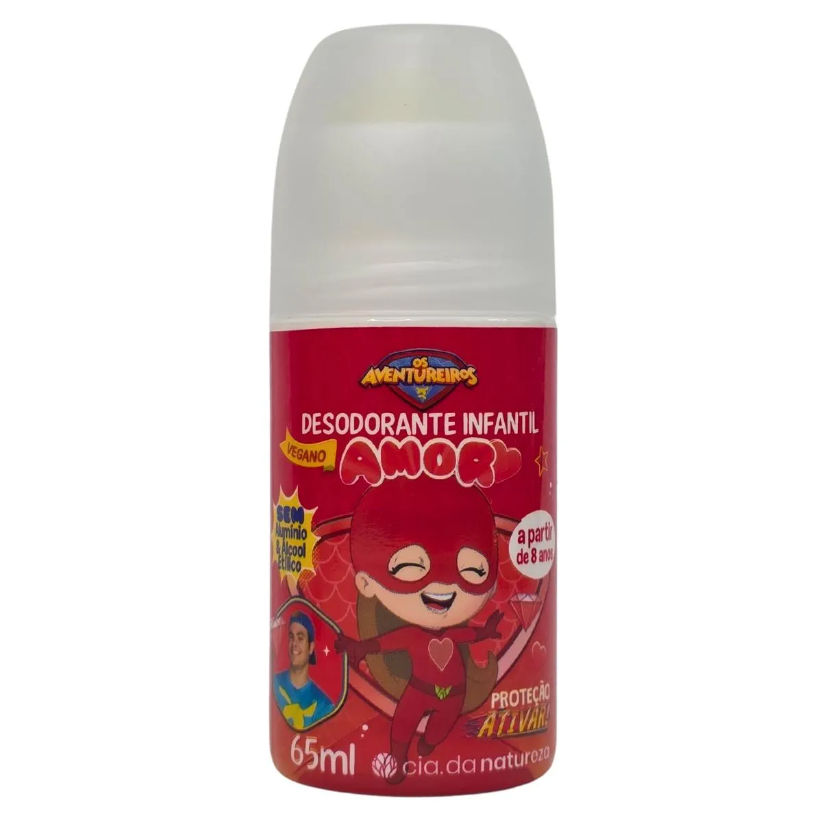 Desodorante Infantil sem Alumínio e Álcool Etílico Vegano Amor os Aventureiros Luccas Neto Cia. da Natureza 65Ml