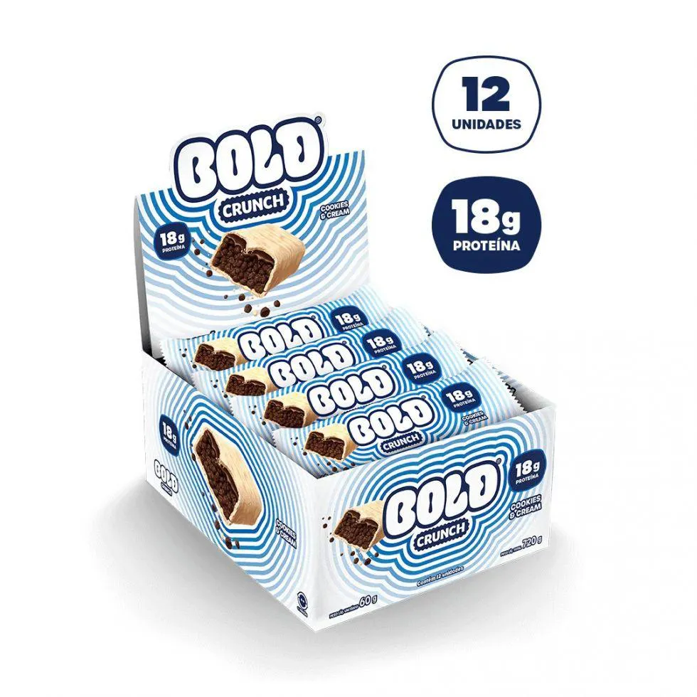 Bold Crunch Display (12 Unid. 60G) - Sabor: Cookies e Cream