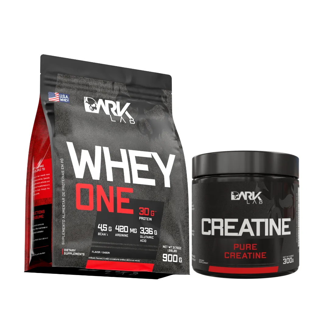 Kit Whey Protein One Refil Baunilha 900g + Creatina Monohidratada Pura 300g - Dark Lab