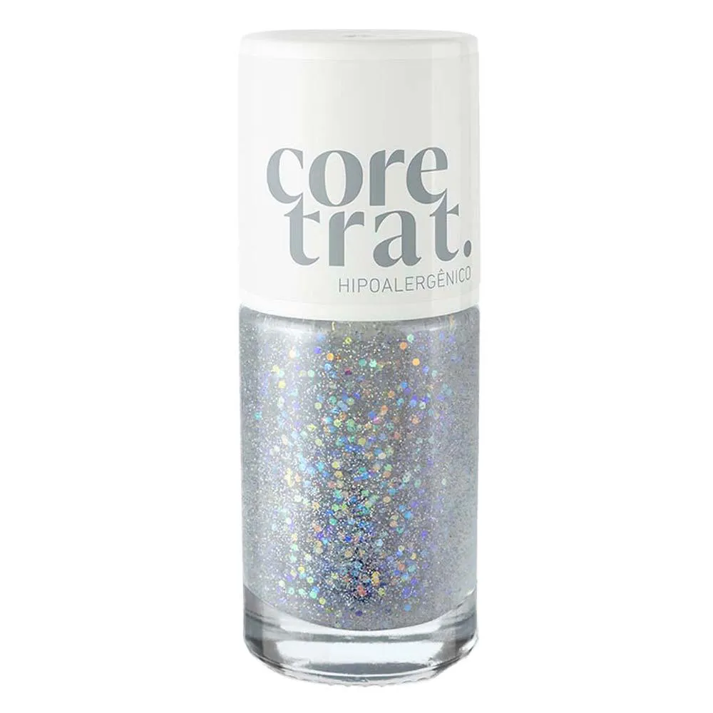 Esmalte Efeito Gel Coretrat Glitter Luz das Estrelas Blant Transparente