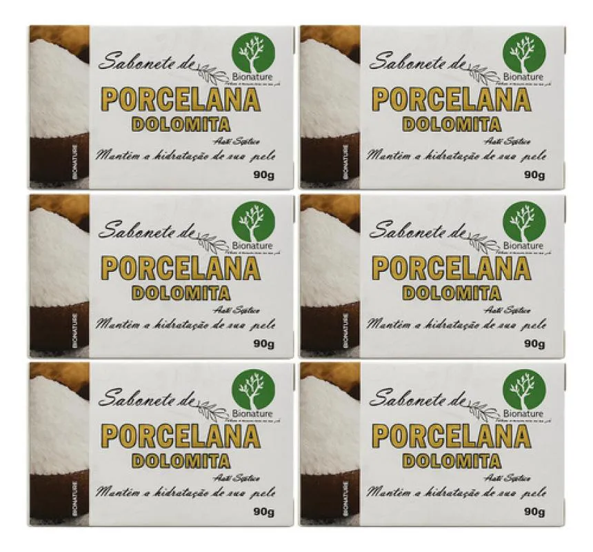 Kit 6 Sabonete de Porcelana Dolomita 90G - Bionature