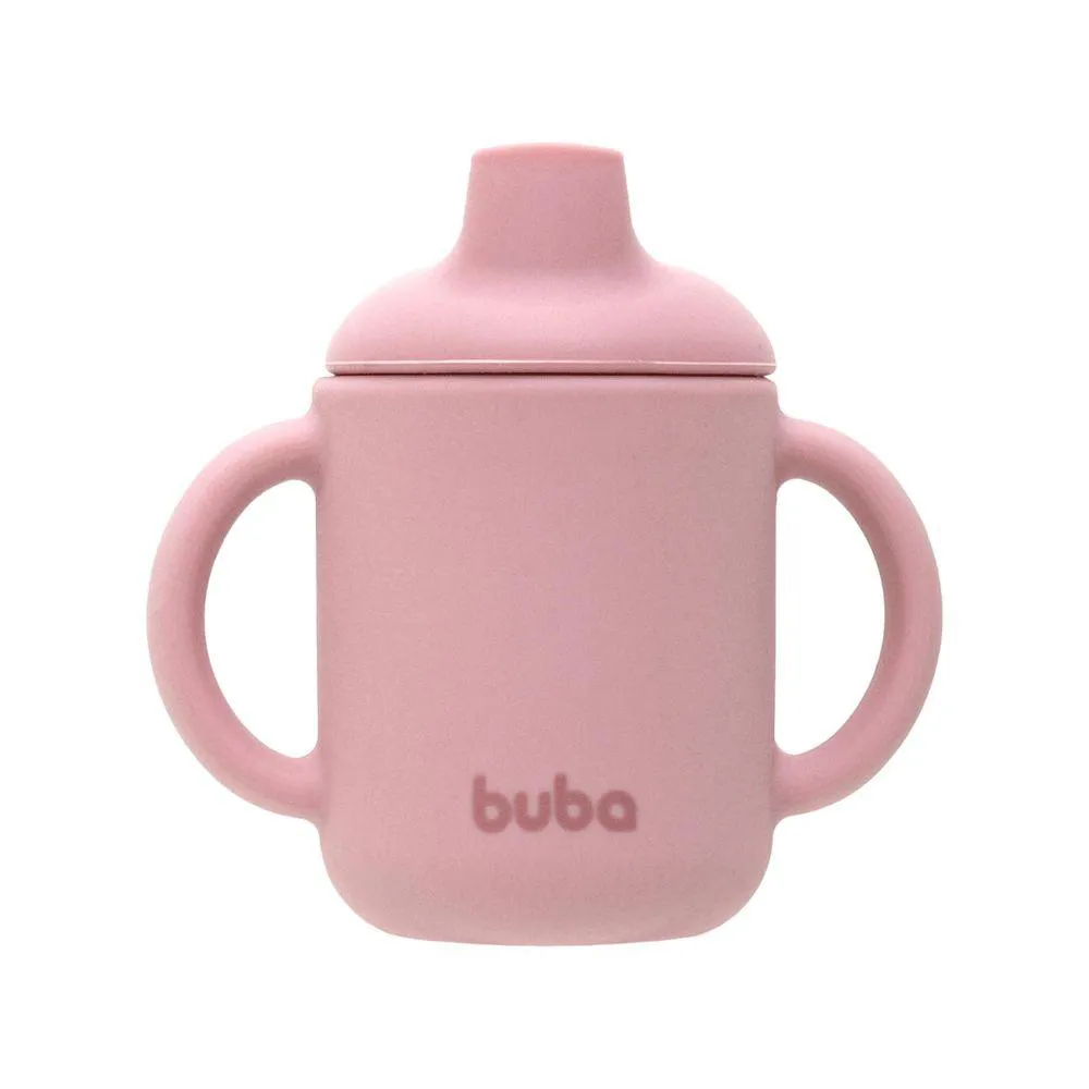 Copo de Transicao Silicone 120Ml Rosa Buba Bebe 6 Meses+
