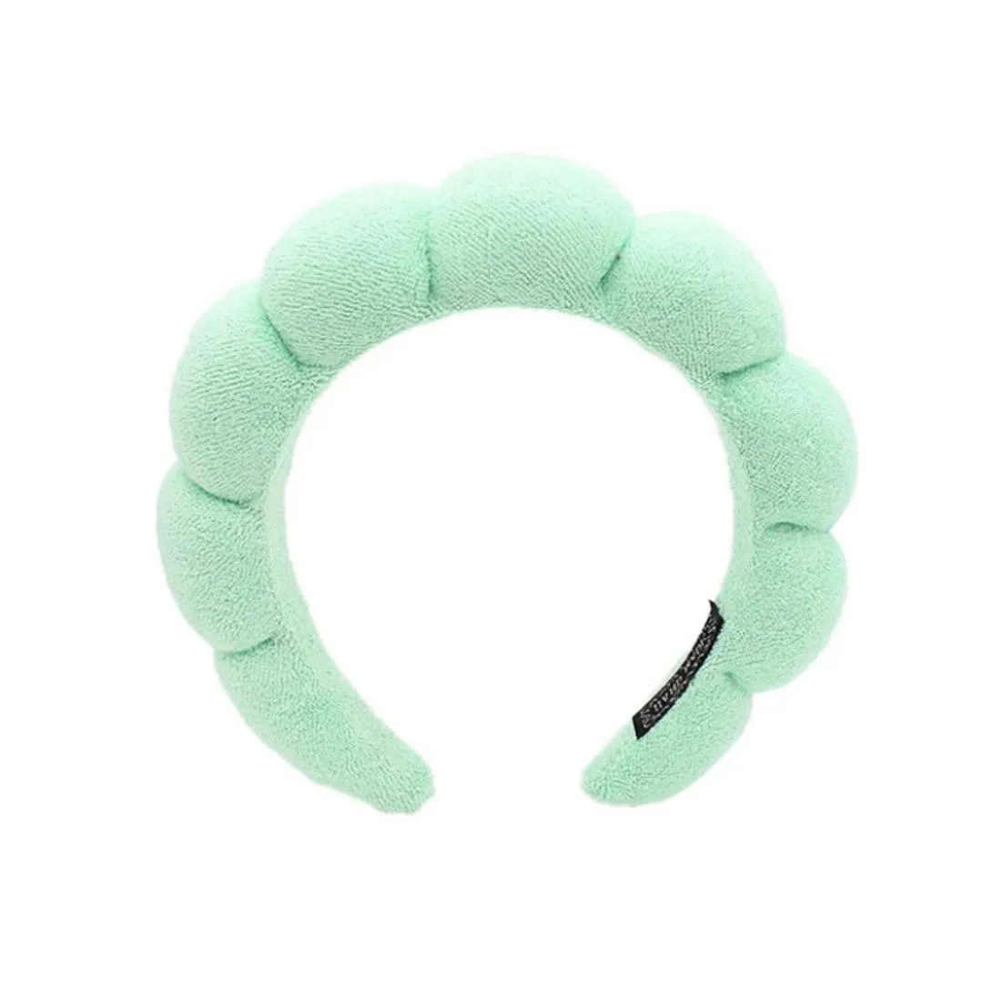 Tiara de Cabelo Spa - Cerejando Verde Água