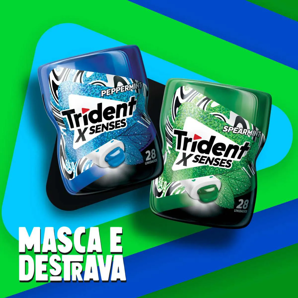 Goma de Mascar Trident X Senses Menta Sem Açúcar 54g