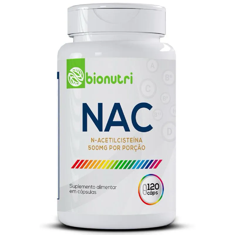 Nac N-acetilcisteína - 120 cápsulas 500mg - Zero Açúcar